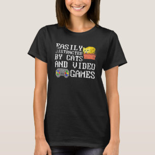 Enkel uppdelad av katter och videospel Retro 8 BII T Shirt