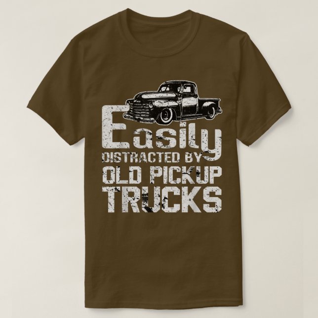 Enkel uppdelad efter gammalt Pickupt fyrkantsblock T Shirt (Design framsida)