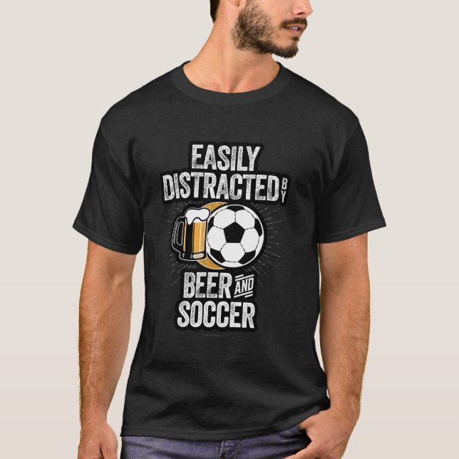 Enkel uppdelad efter öl och fotboll t shirt (Framsida)