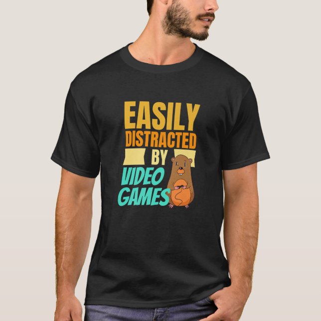Enkel uppdelad efter videospel i spelnerd t shirt (Framsida)