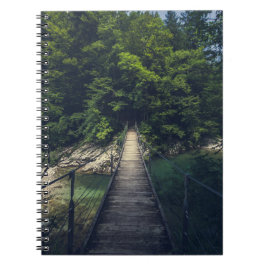 Enkel upphängningsbro över floden Idrijca, Slove Anteckningsbok