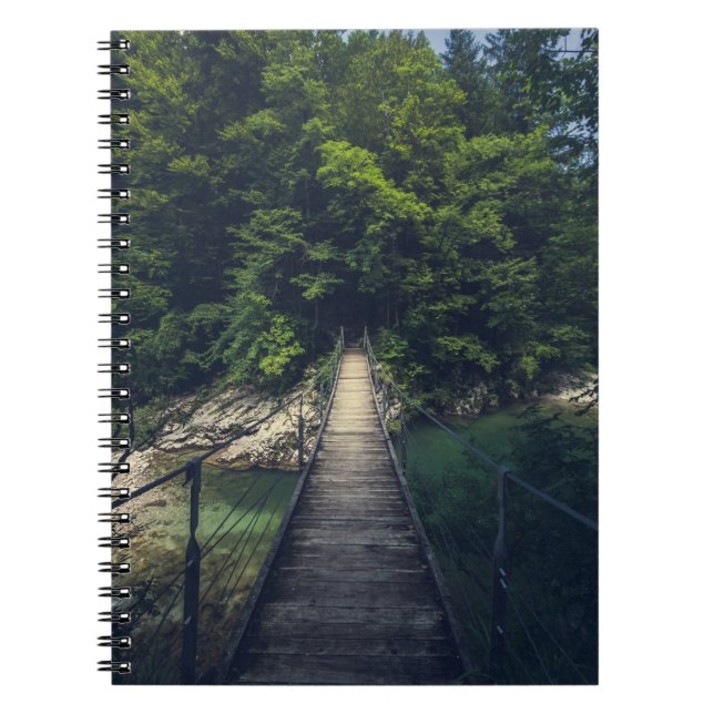 Enkel upphängningsbro över floden Idrijca, Slove Anteckningsbok (Framsidan)