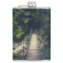 Enkel upphängningsbro över floden Idrijca, Slove Fickplunta