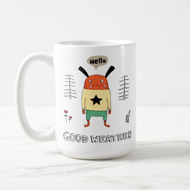 Enkel uppspelningsbar Tecknad, konstapel, fyrkanti Kaffemugg (Vänster)