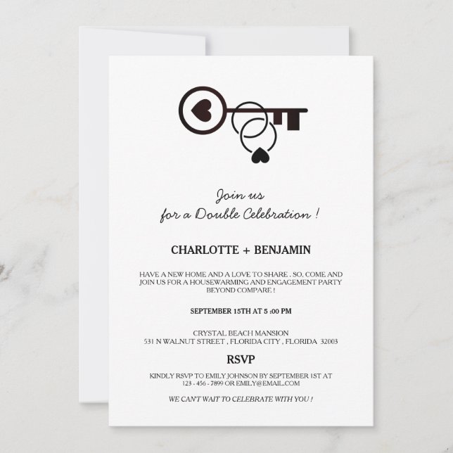 Enkel uppvärmning av bostäder och Förlovningsfest Inbjudningar (Framsida)