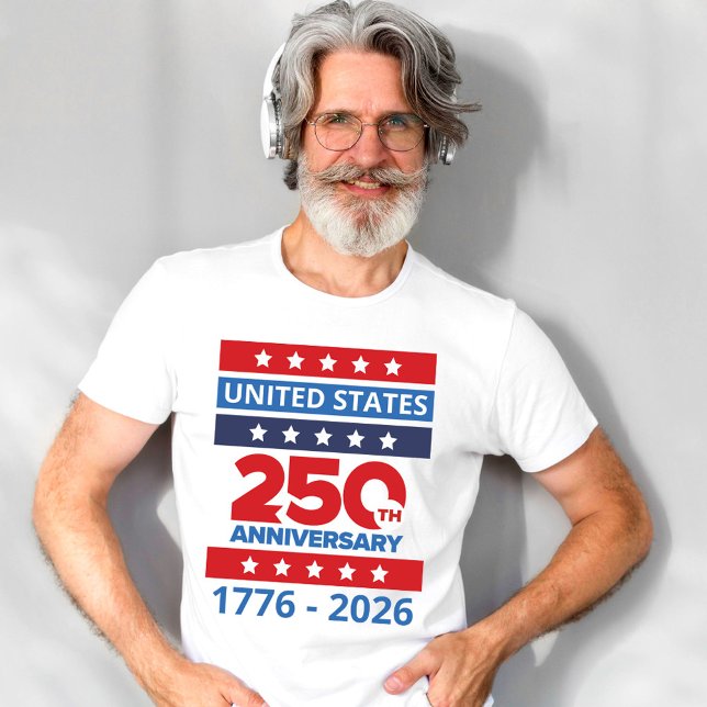 Enkel USA 250-årsjubileums T-shirt (Skapare uppladdad)