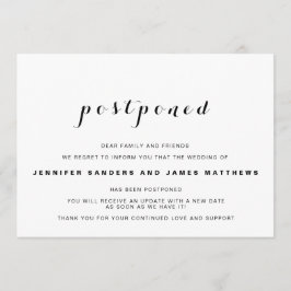 Enkel utsatt bröllopsannons inbjudningar