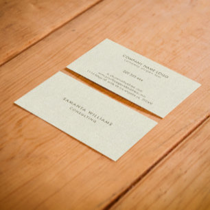 Enkel utskrift av Cream Färg Natural Linen Struktu Visitkort