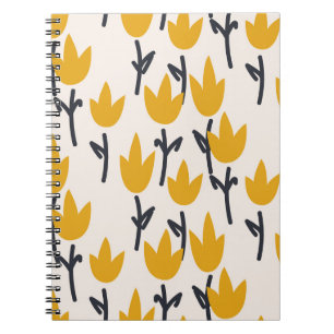 Enkel utskrift av Tulip Flower Fabric Anteckningsbok