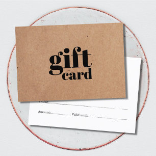 Enkel utskrivaven Kraft skönhetpresentkort Rabattkort