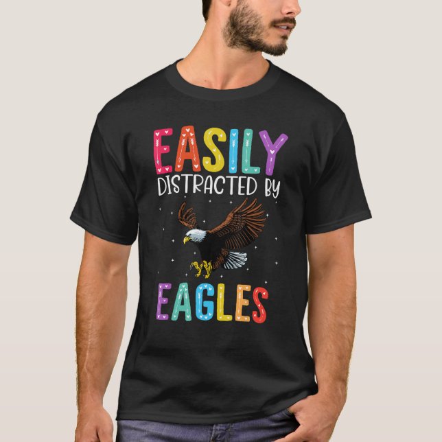 Enkel utspridd av agles Eagle T Shirt (Framsida)