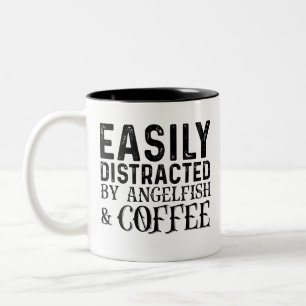 Enkel utspridd av Angelfish och kaffe Två-Tonad Mugg