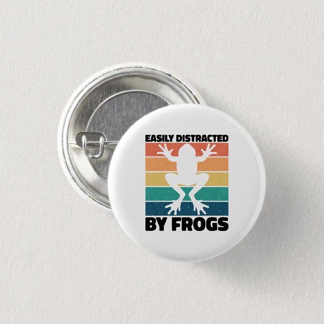 Enkel utspridd av Frogs Älskare Coola Froggy Knapp (Framsida & baksida)