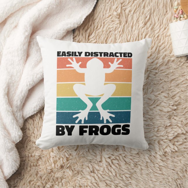 Enkel utspridd av Frogs Älskare Coola Froggy Kudde (Filt)