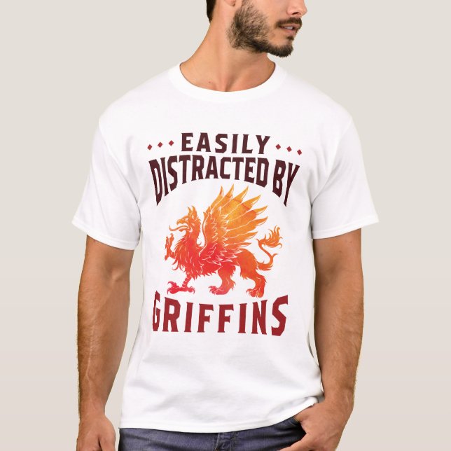 Enkel utspridd av Griffins Coola Fantasy Älskare T Shirt (Framsida)