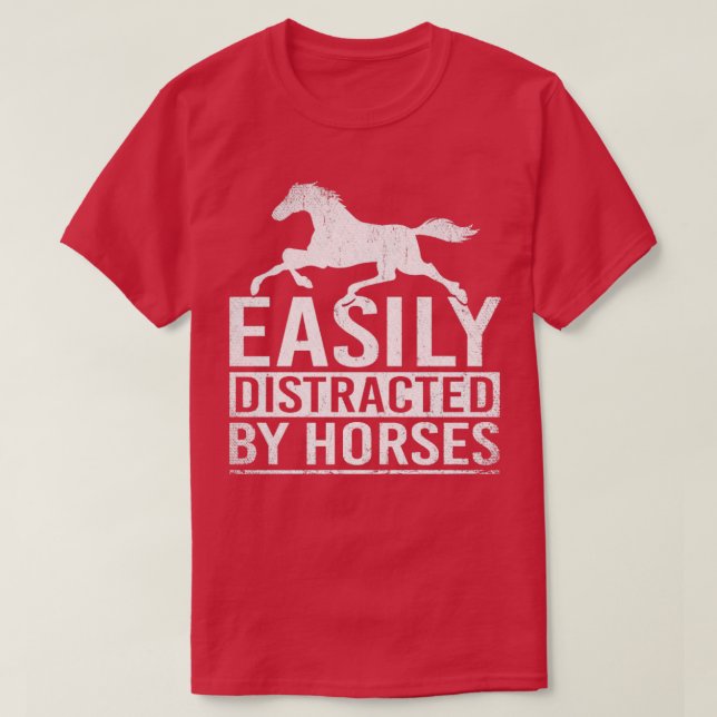 Enkel utspridd av hästar Retro Horse T Shirt (Design framsida)