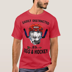 Enkel utspridd av Hundar och hockey Hundar och Hoc T Shirt