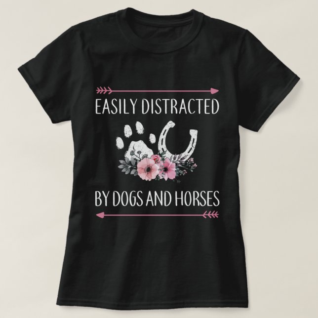 Enkel utspridd av Hundar och Huvan för hästar som  T Shirt (Design framsida)