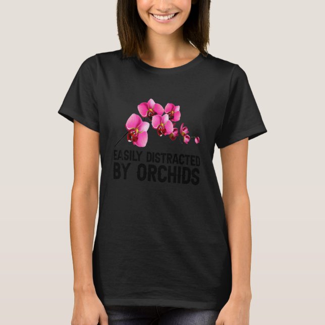 Enkel utspridd av orkidéer för orkidéblomma t shirt (Framsida)