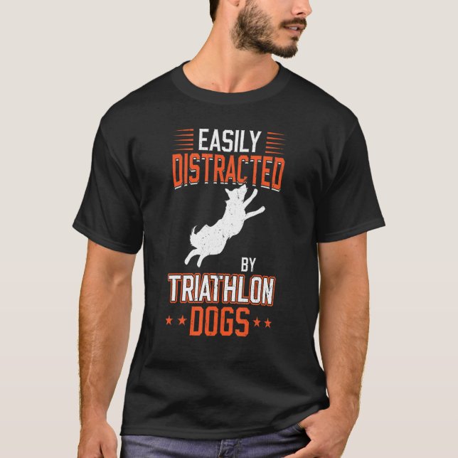 Enkel utspridd av triathlon Hundar DDock Diving T Shirt (Framsida)