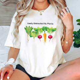 Enkel utspridd av växter/vegetabilisk t shirt