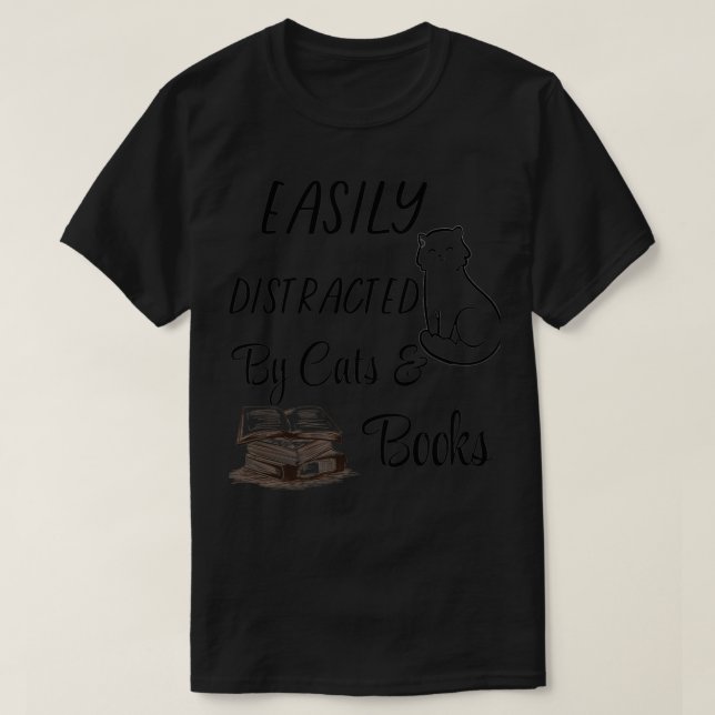 Enkel utspridd katter och Bokar 1 T Shirt (Design framsida)