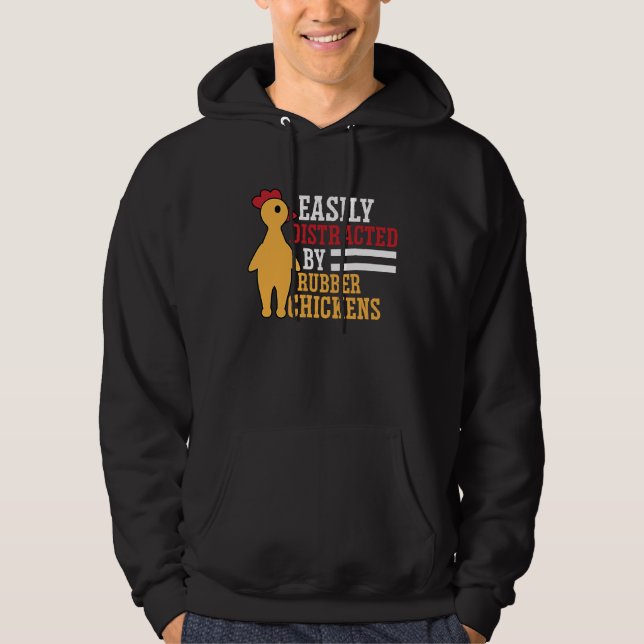 Enkel utspridd Rubber Chicken Coola Bird 1 Hoodie (Framsida)
