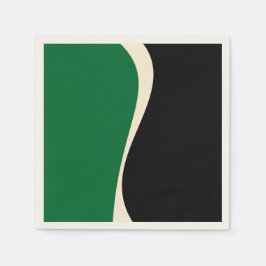 Enkel Vågar 2 i Grönt, Cream och Black Pappersservett