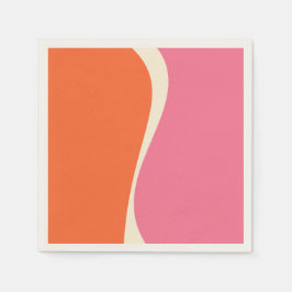 Enkel Vågar 2 i Rosa, Orange och Cream Pappersservett