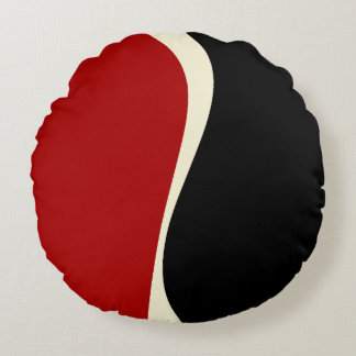 Enkel Vågar 2 i rött och grädde Rund Kudde