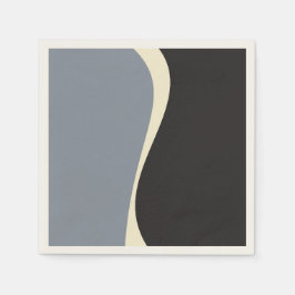 Enkel Vågar 2 i svart, Grått och grädde Pappersservett