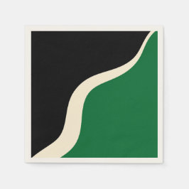 Enkel Vågar 3 i Grönt, Cream och Black Pappersservett