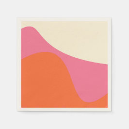 Enkel Vågar 4 i Rosa, Orange och Cream Pappersservett