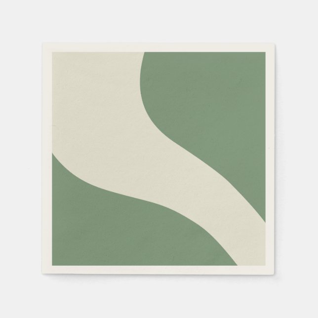 Enkel Vågar i Grönt Pappersservett (Framsidan)