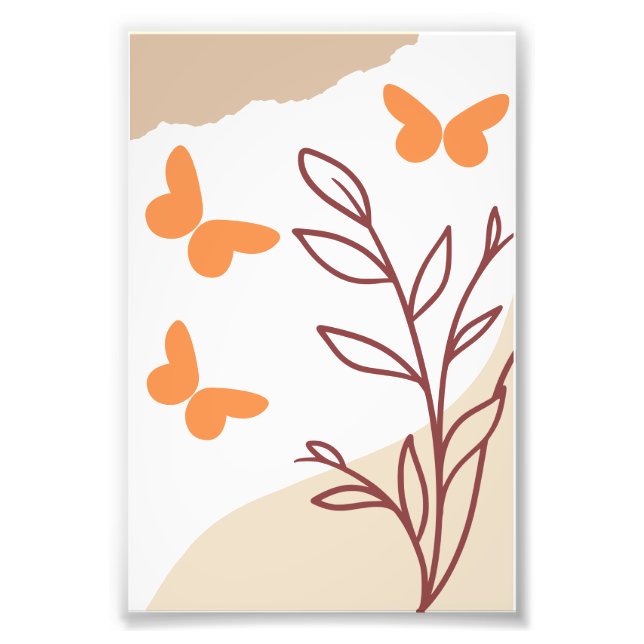 enkel väggkonst med fjärilar fototryck (Framsidan)