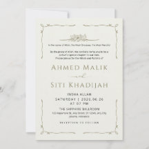 Enkel vågig kant Islamsk bröllop Nikah