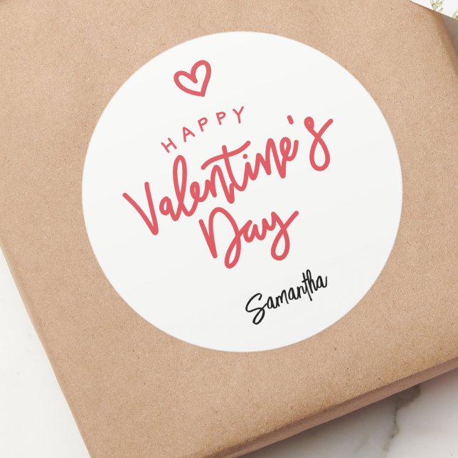 Enkel valentinpresent runt klistermärke (Skapare uppladdad)