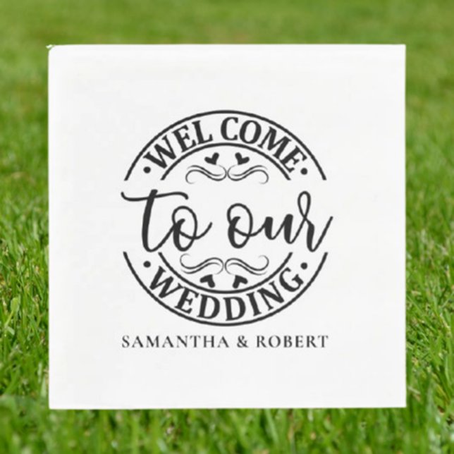 ENKEL VÄLKOMMENBRÖLLLOP  PAPPERSSERVETT (Personalize  napkins effortlessly—add a heartfelt touch today!)