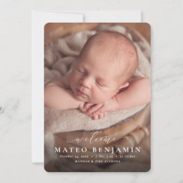 Enkel välkomstskript blåfoto meddelande