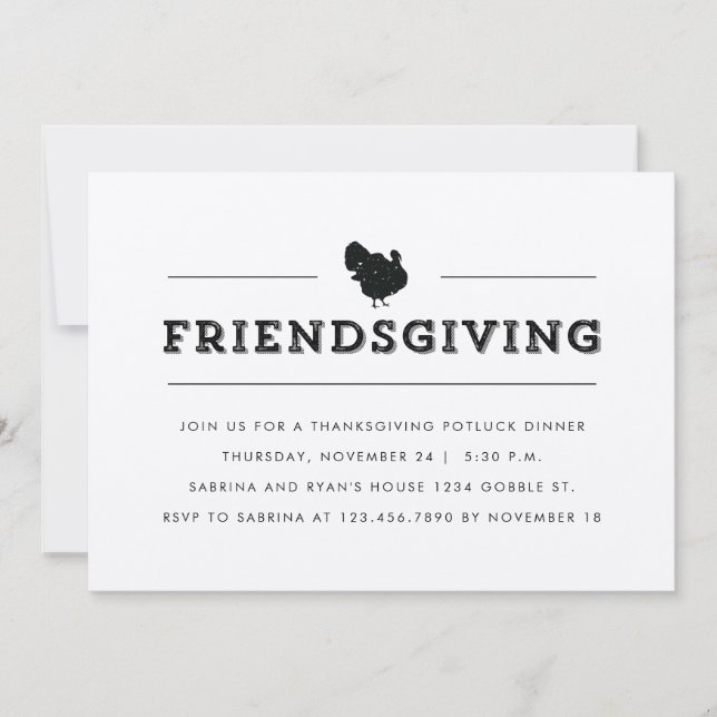 Enkel vän som serverar middag Party Inbjudningar (Framsida)