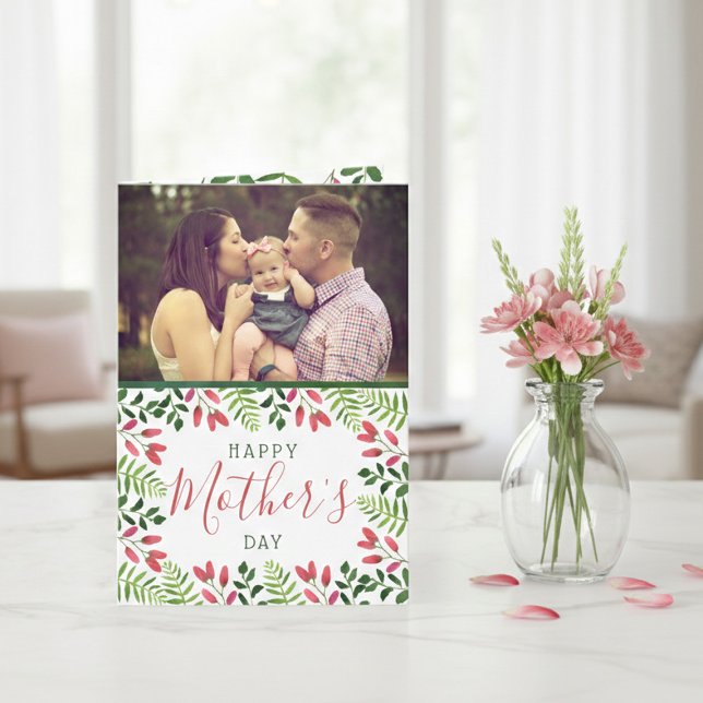 Enkel vårblomfoto Mors dag Kort (Skapare uppladdad)