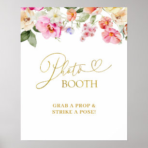 Enkel vårblomma PhotoBooth festskylt Poster