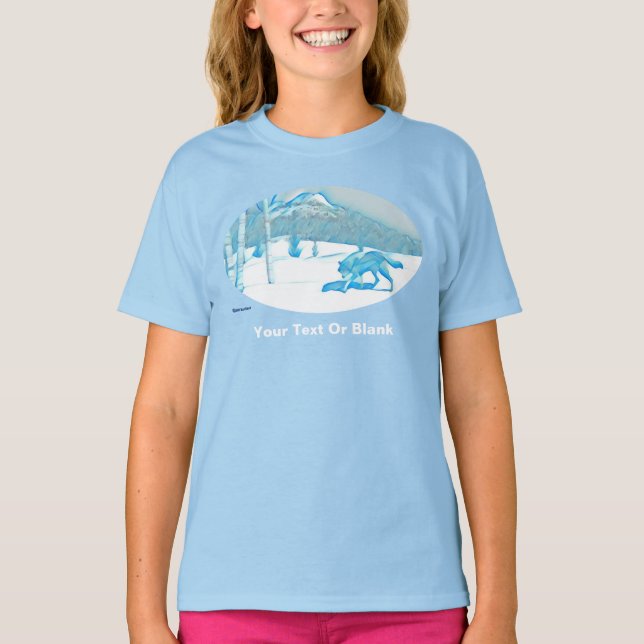 Enkel Varg i vinter T Shirt (Framsida)