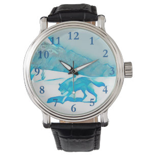 Enkel Varg i WInter Armbandsur