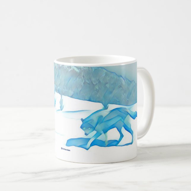 Enkel Varg i WInter Kaffemugg (Framsida höger)