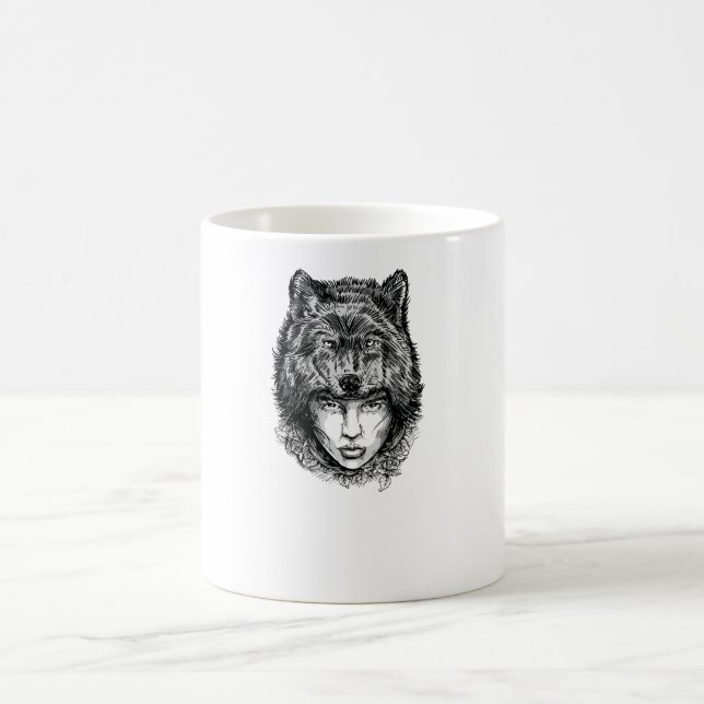 Enkel Varg Kaffemugg (Center)