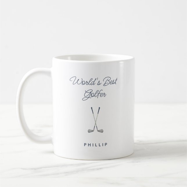 Enkel Världens Bästa Golfare Kaffemugg (Vänster)