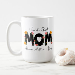 Enkel Världens Bästa Mamma Mors Dag Calligraphy Kaffemugg