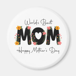 Enkel Världens Bästa Mamma Mors Dag Calligraphy Magnet