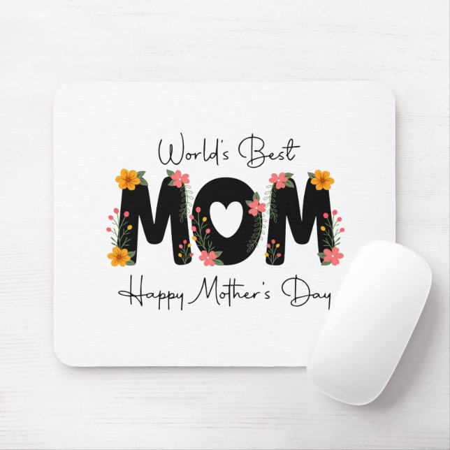 Enkel Världens Bästa Mamma Mors Dag Calligraphy   Musmatta (Med mus)